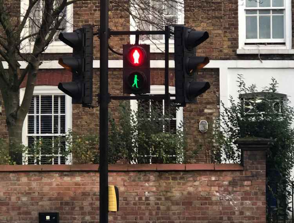 The green woman was installed at 12 traffic lights by TFL across South and West London