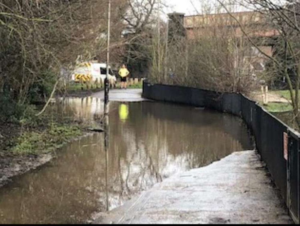 Recent flooding by Tooting Triangle playground