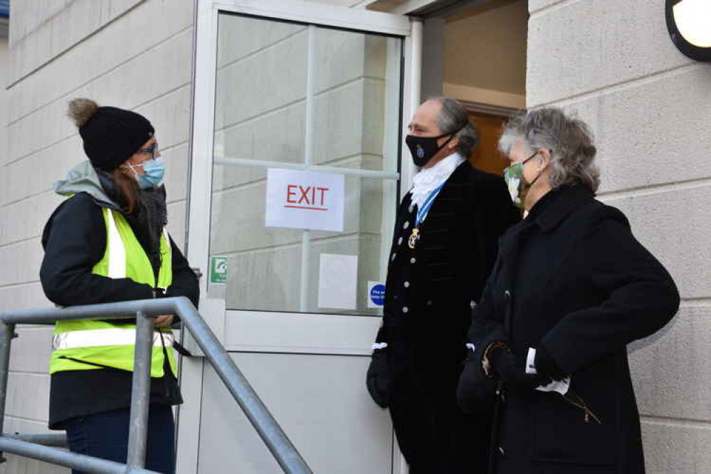 High Sheriff of Dorset, George Streatfeild, and his wife Amanda have their first coronavirus vaccines at Bridport Medical Centre Picture: Tim Russ