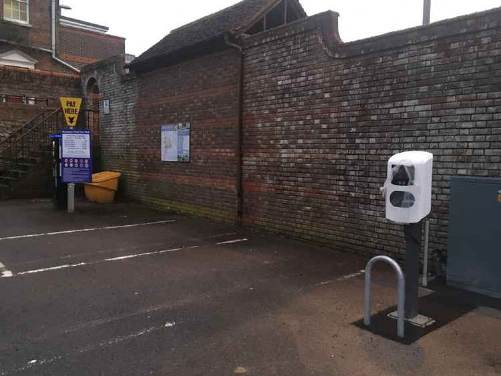 A car charge point has been installed in Dorchester's Wollaston Field car park