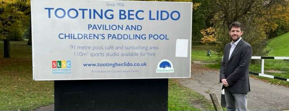 Tom Mytton outside Tooting Bec Lido (Image: Tom Mytton)