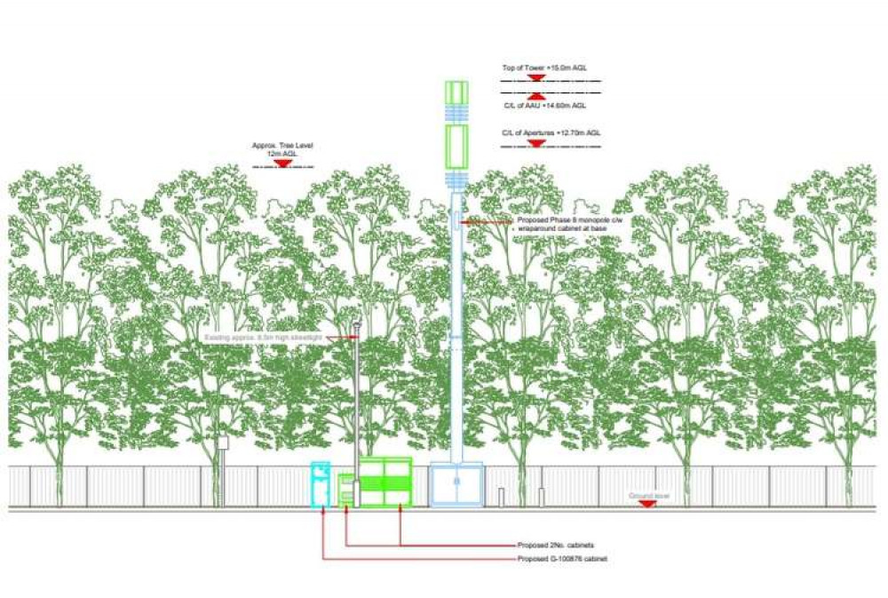 What the mast would look like (Image: Planning Application)