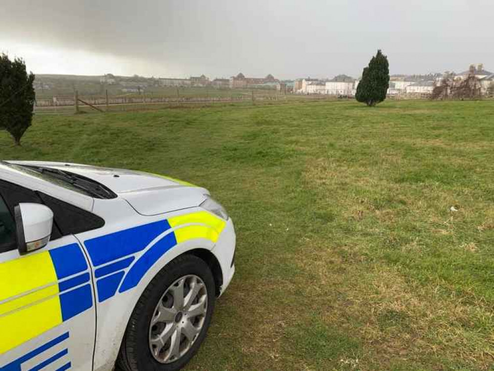 Dorchester Police were called to fields in Poundbury Picture: Dorchester Police