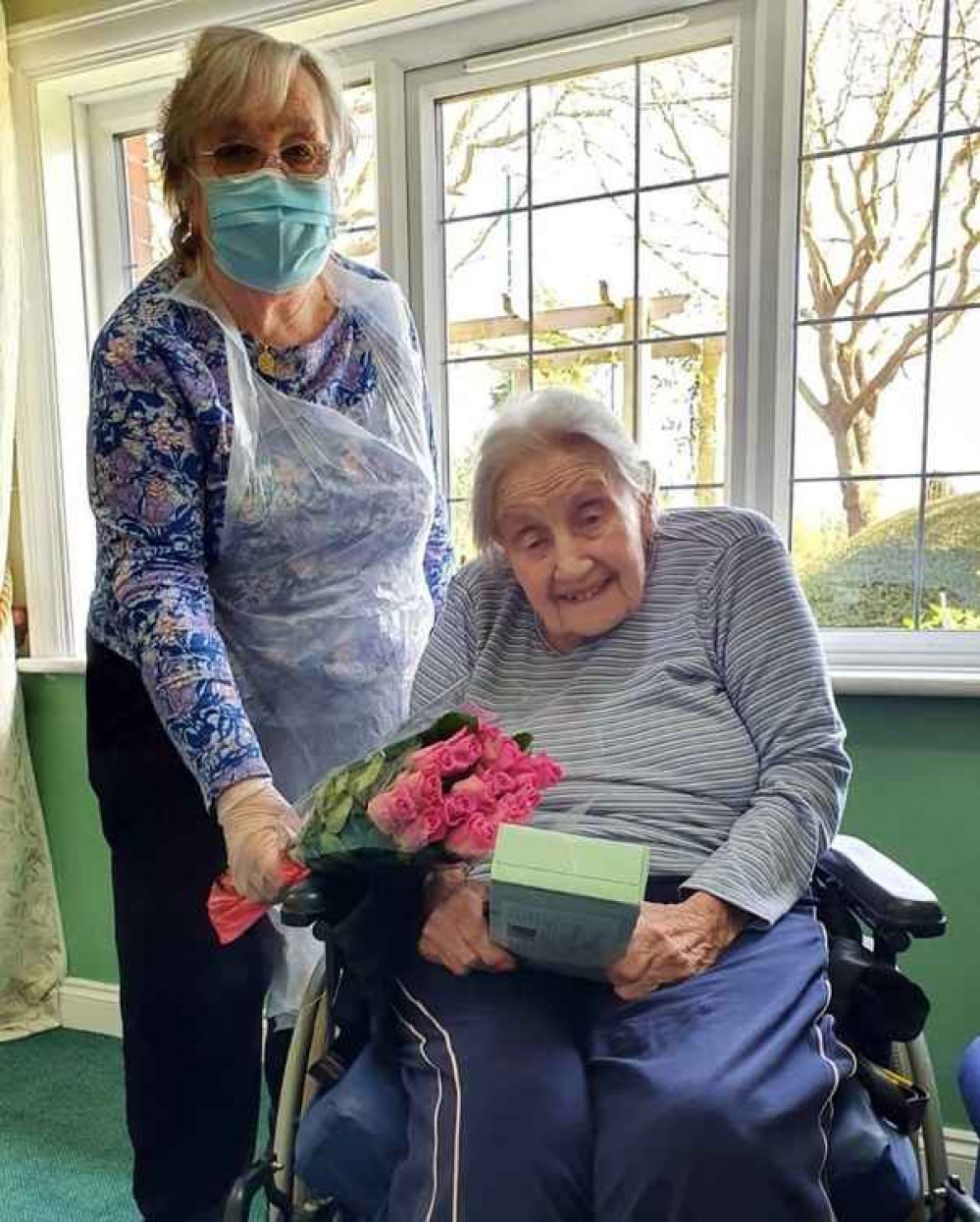 Cheriton Care Home resident Ruby Morris with daughter Lesley Griffiths