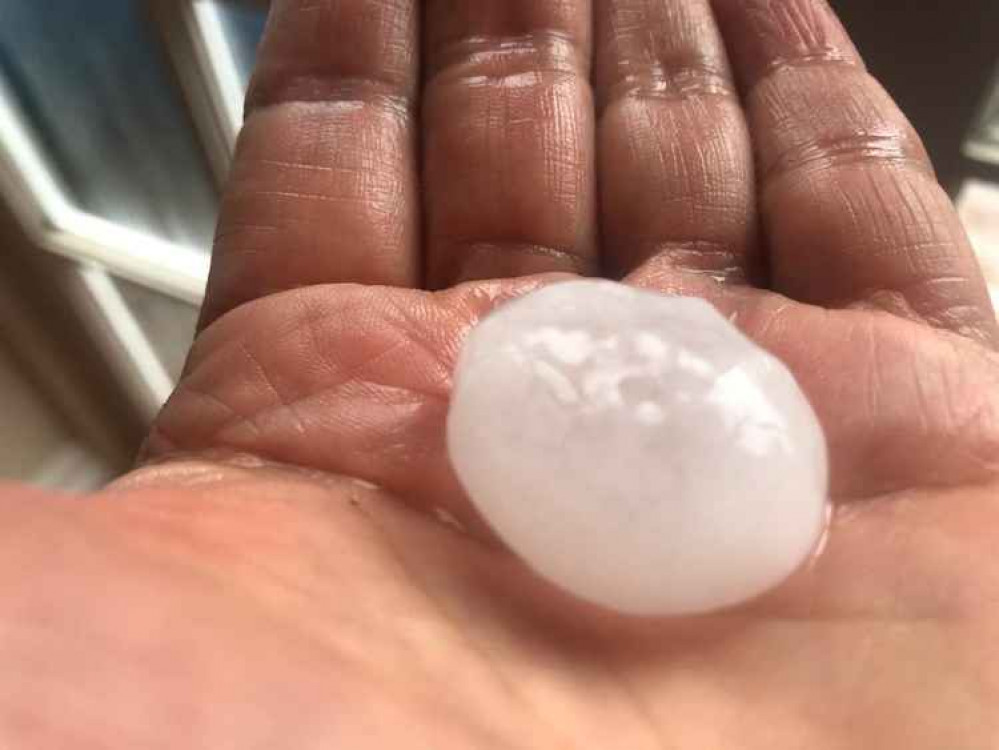 Size of one of the hail stones