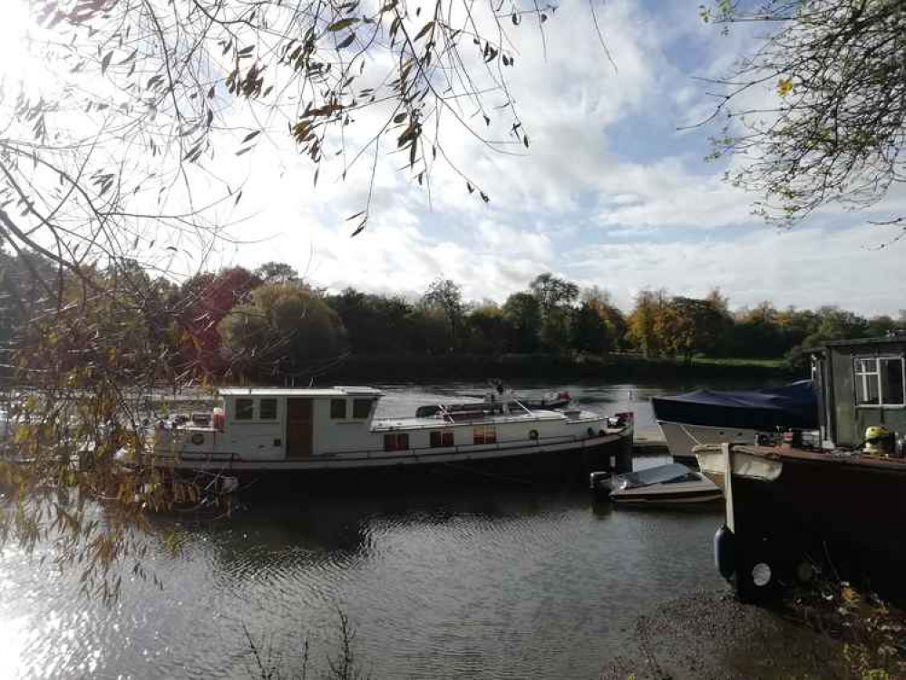 The ferry service heads back to its landing pad after taking customers to Ham