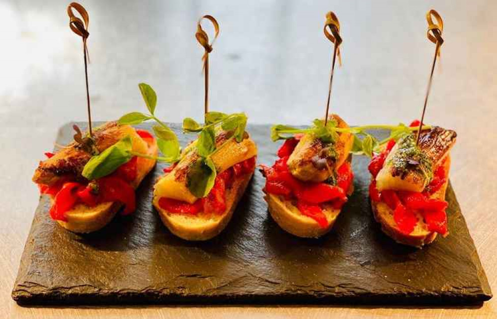 The tapas are served on small plates