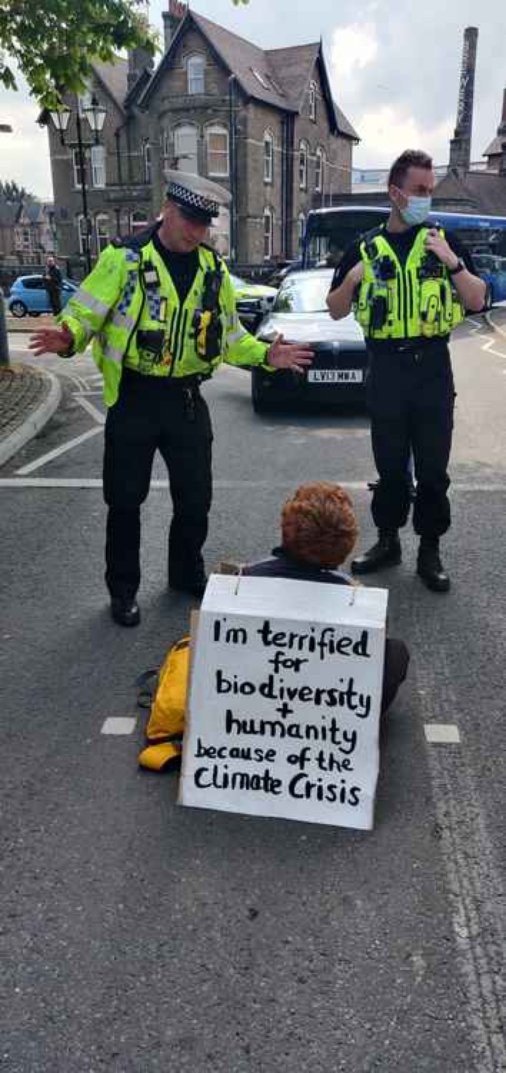 Ben protesting in Dorchester Ben protesting in Dorchester