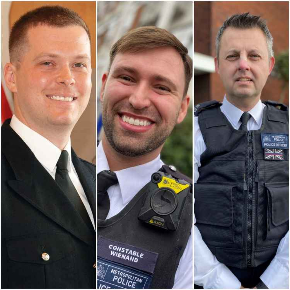 Met Police constables Stuart Outten, Andrew Wienand and Darren Jenkins are all up for awards