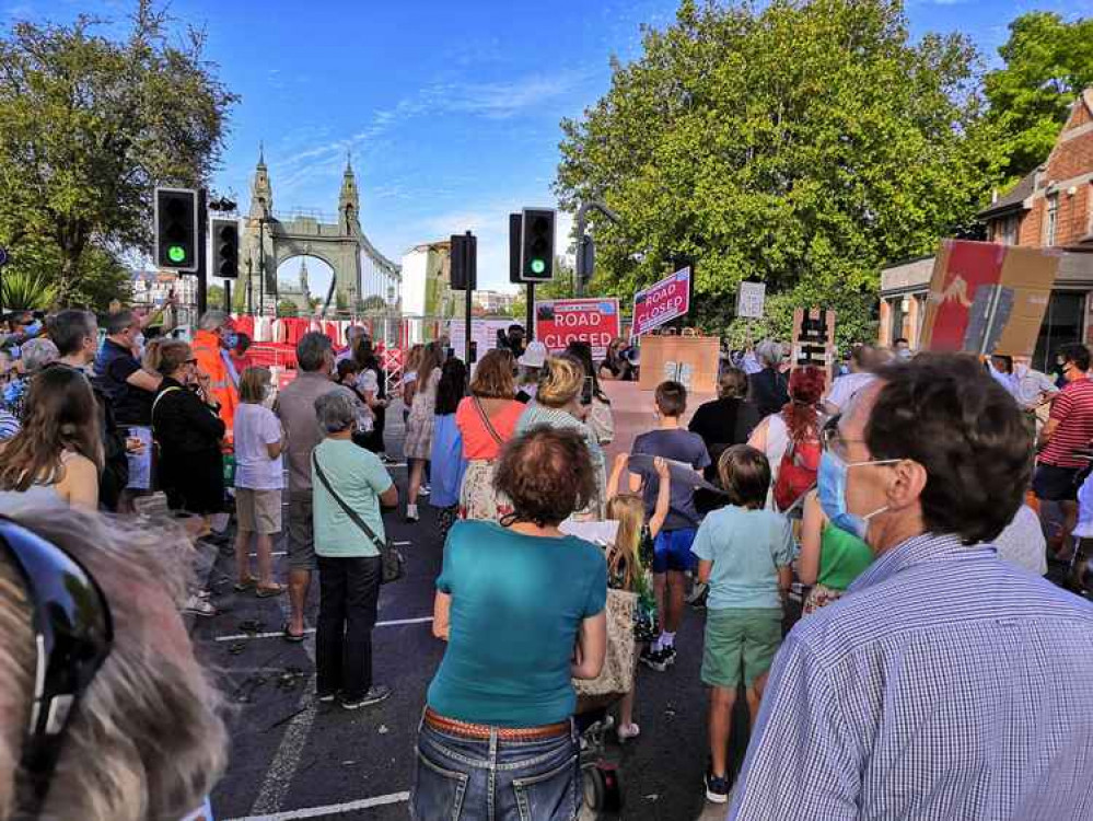 Residents and bridge users have been campaigning for the bridge to reopen. Photo by Stephen Howie