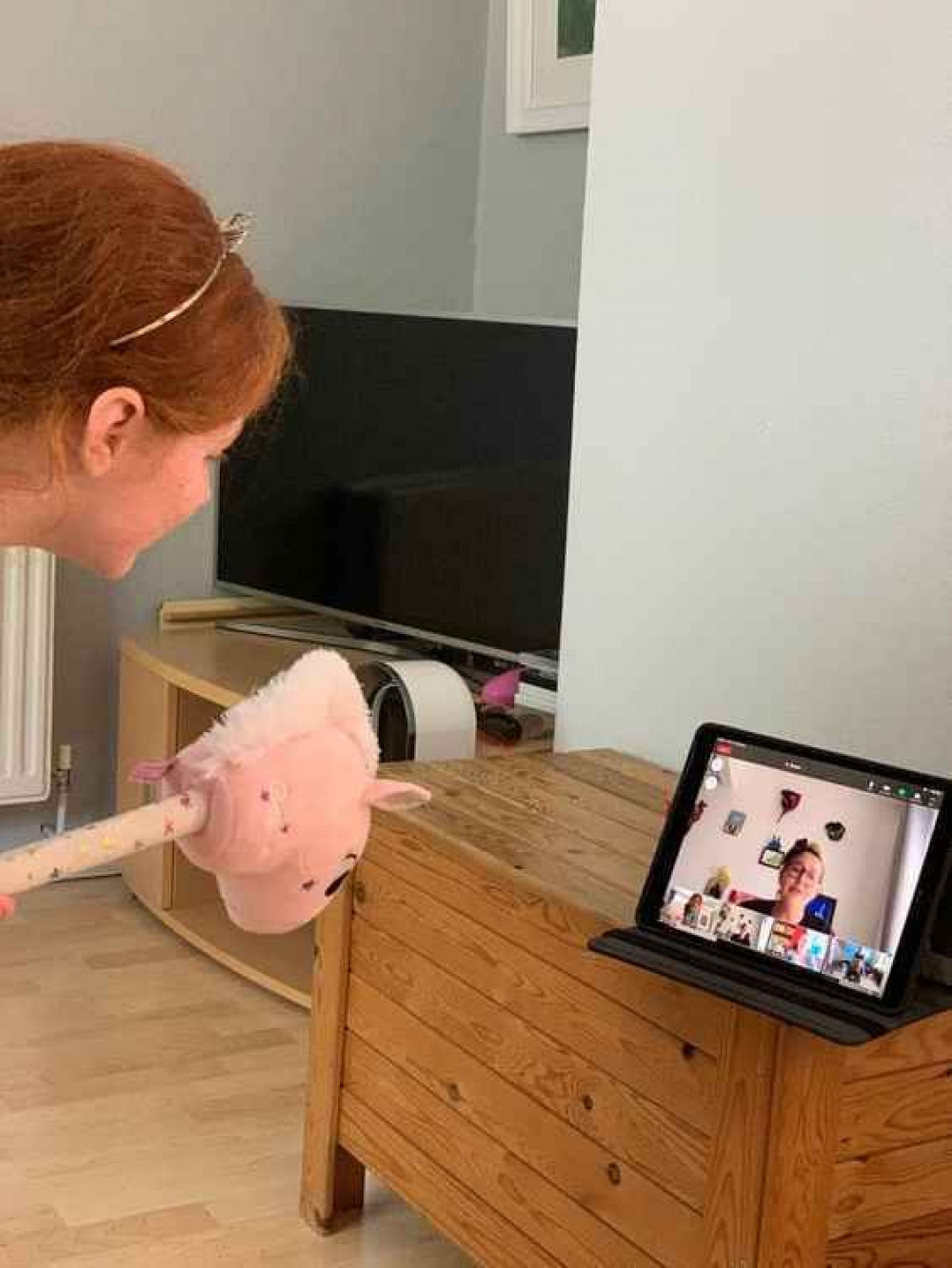 A child enjoying an online session provided by Skylarks A child enjoying an online session provided by Skylarks