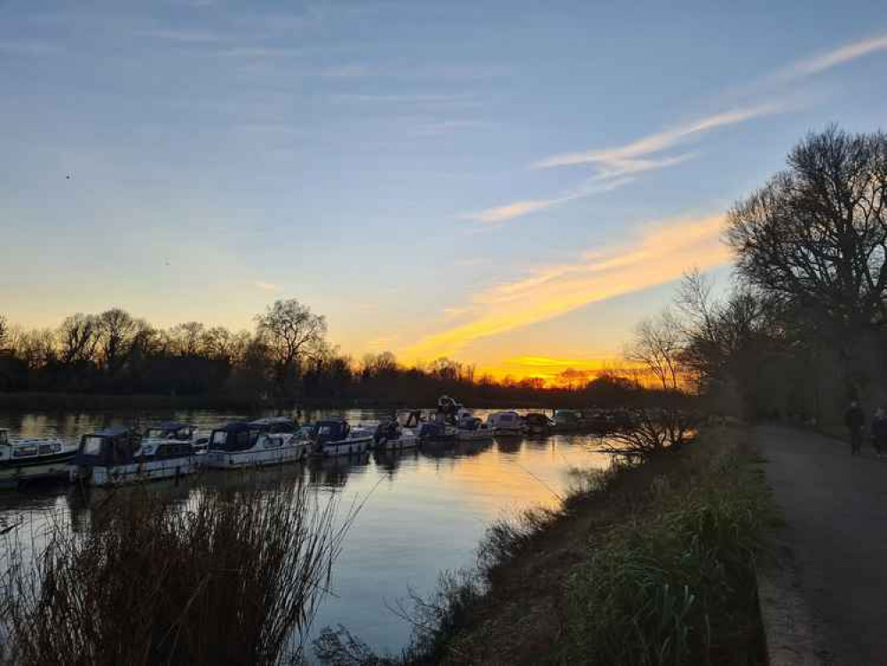 It was an amazing sunset over the river