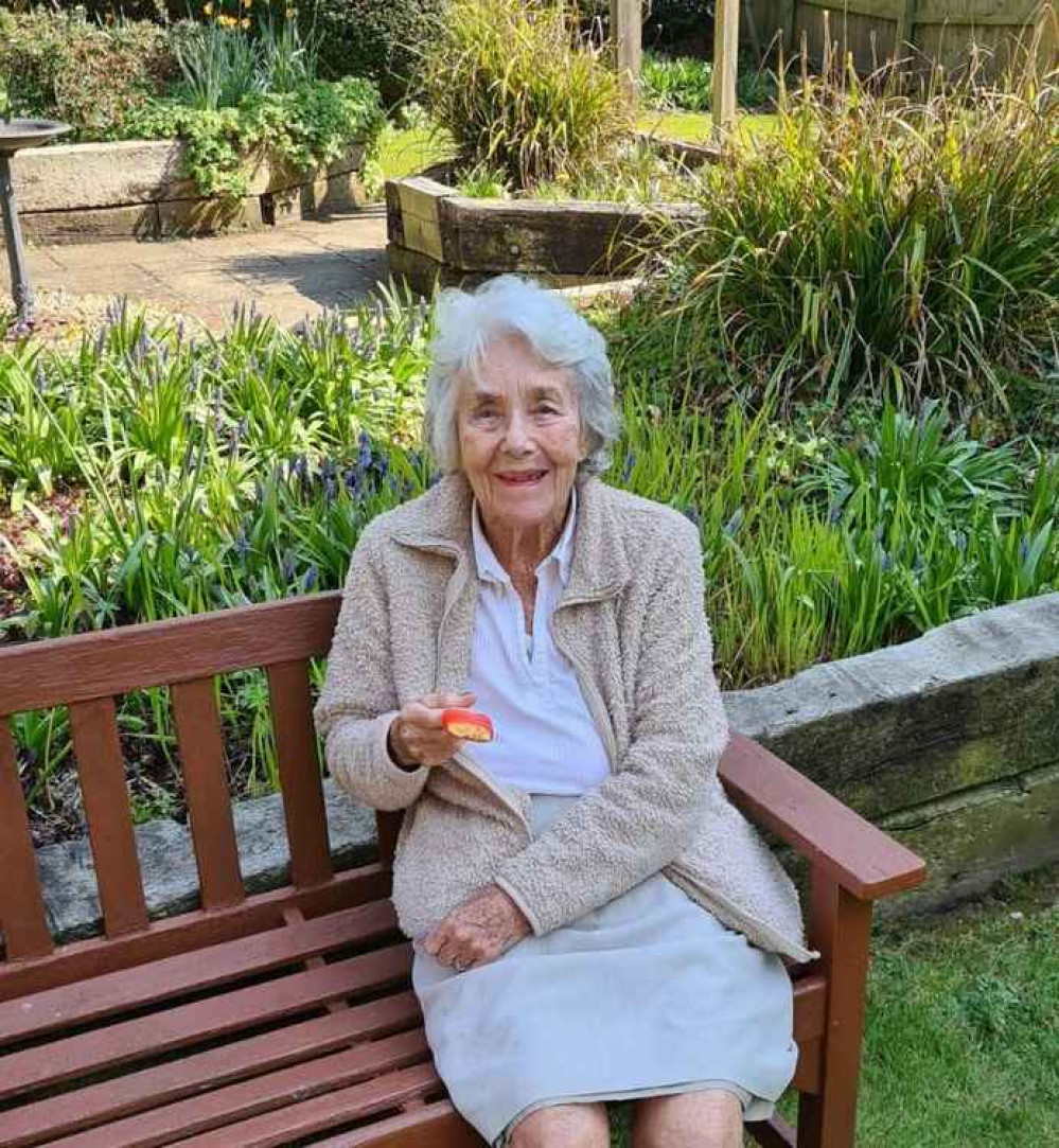 Residents enjoying Cheriton Care Home's garden