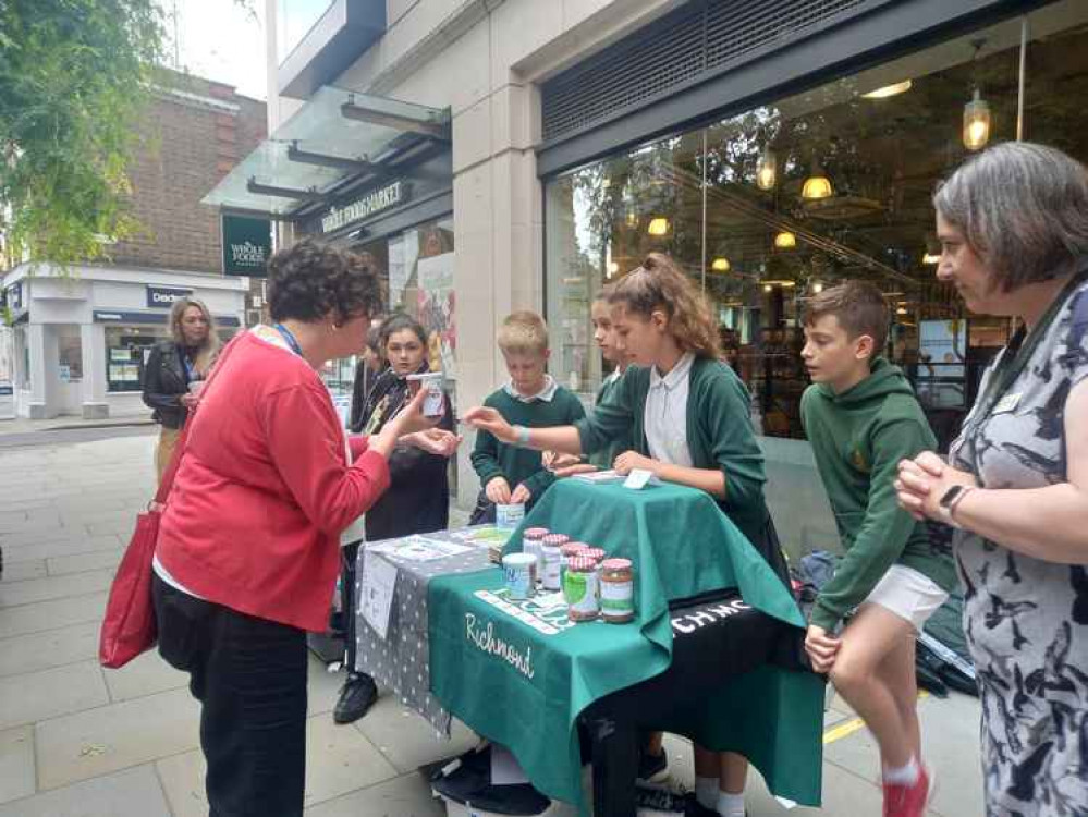"Delicious and Nutritious": Year 6 pupils from Sheen Mount Primary School selling their produce "Delicious and Nutritious": Year 6 pupils from Sheen Mount Primary School selling their produce