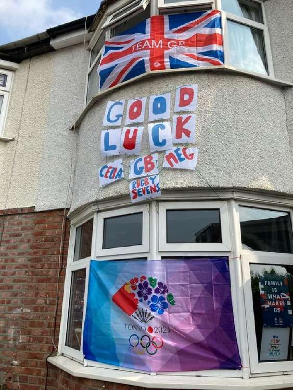 Quansah family home wishing Team GB well – Credit Clare Quansah. Quansah family home wishing Team GB well – Credit Clare Quansah.