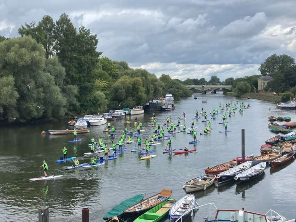 The Flotilla making its way towards Richmond bridge. Credit: BeRichmond.