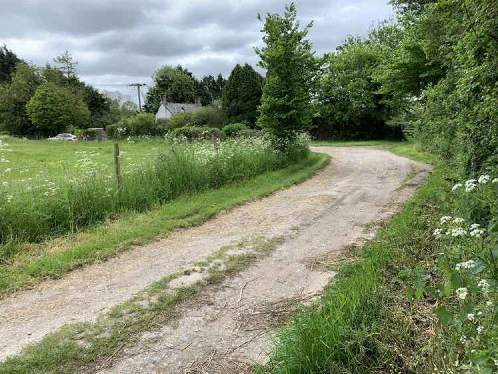 When the footpath comes to a lane, turn right onto it and follow it round to the left