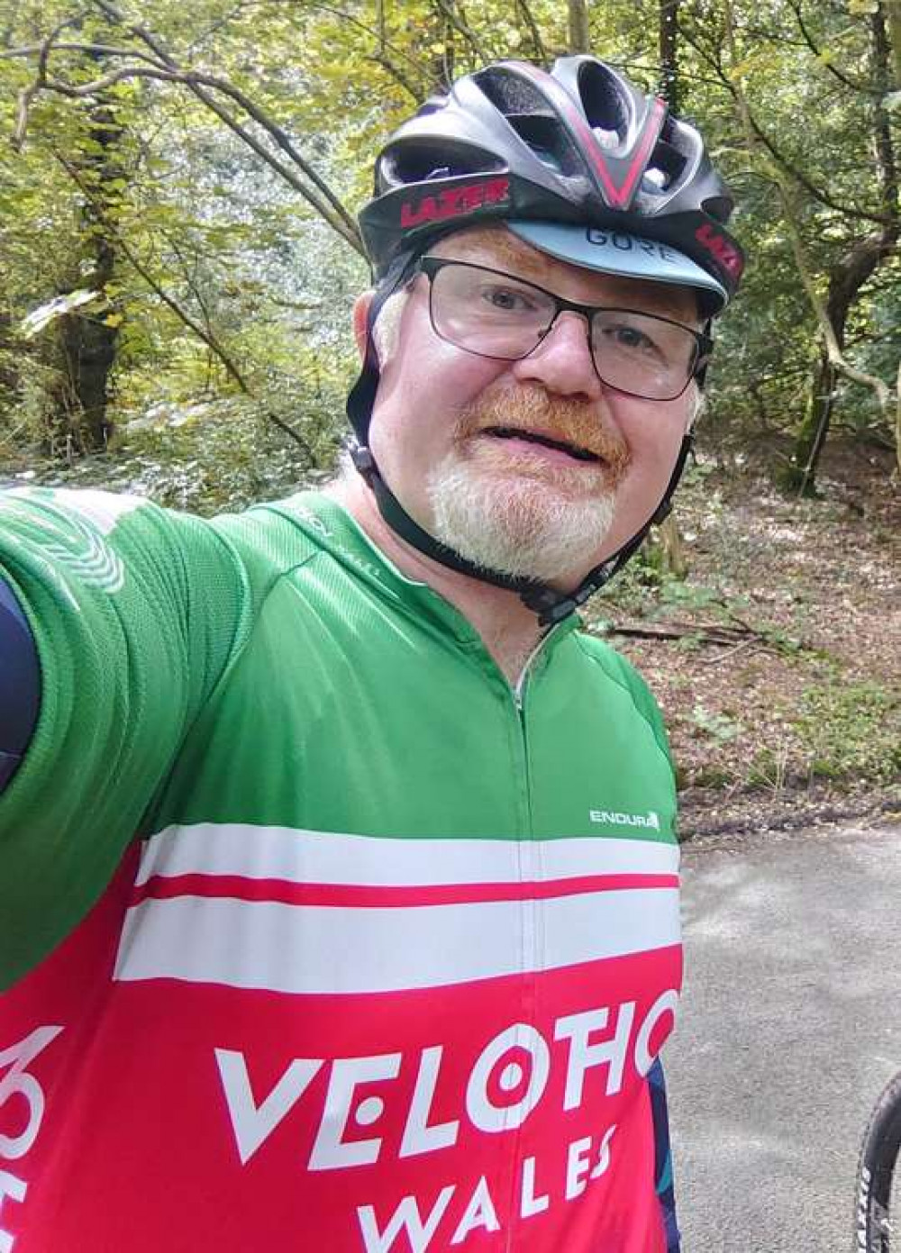 Mr Williams ready for his cycle before the incident. Credit: David Williams.