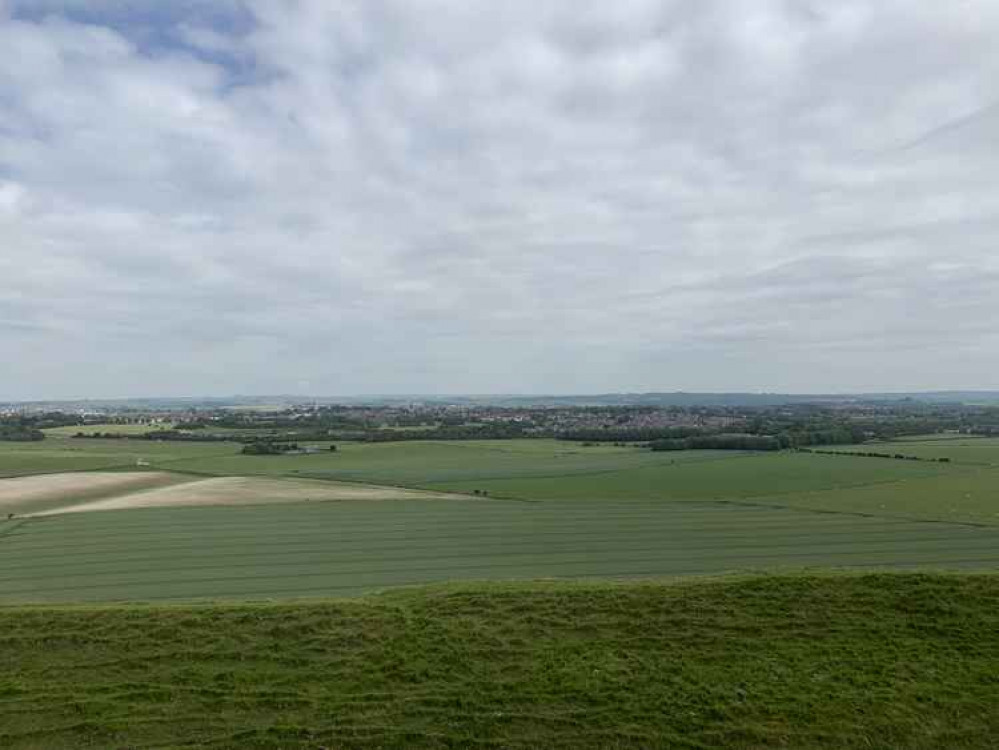 The view of Dorchester from Maiden Castle