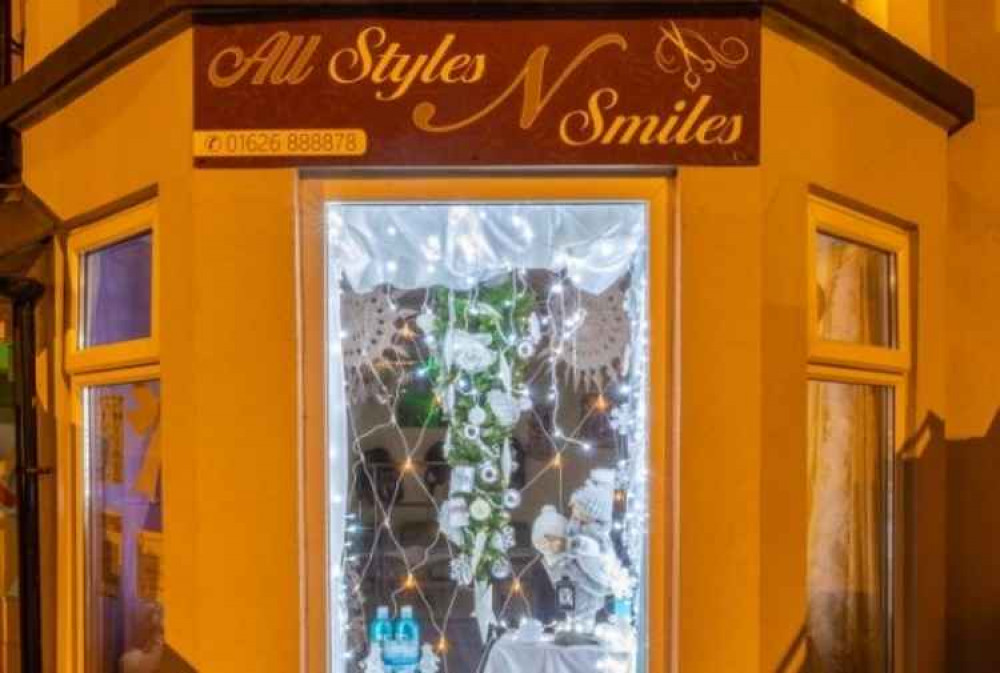 Decorated shop window in Dawlish. Picture: Neil Salter