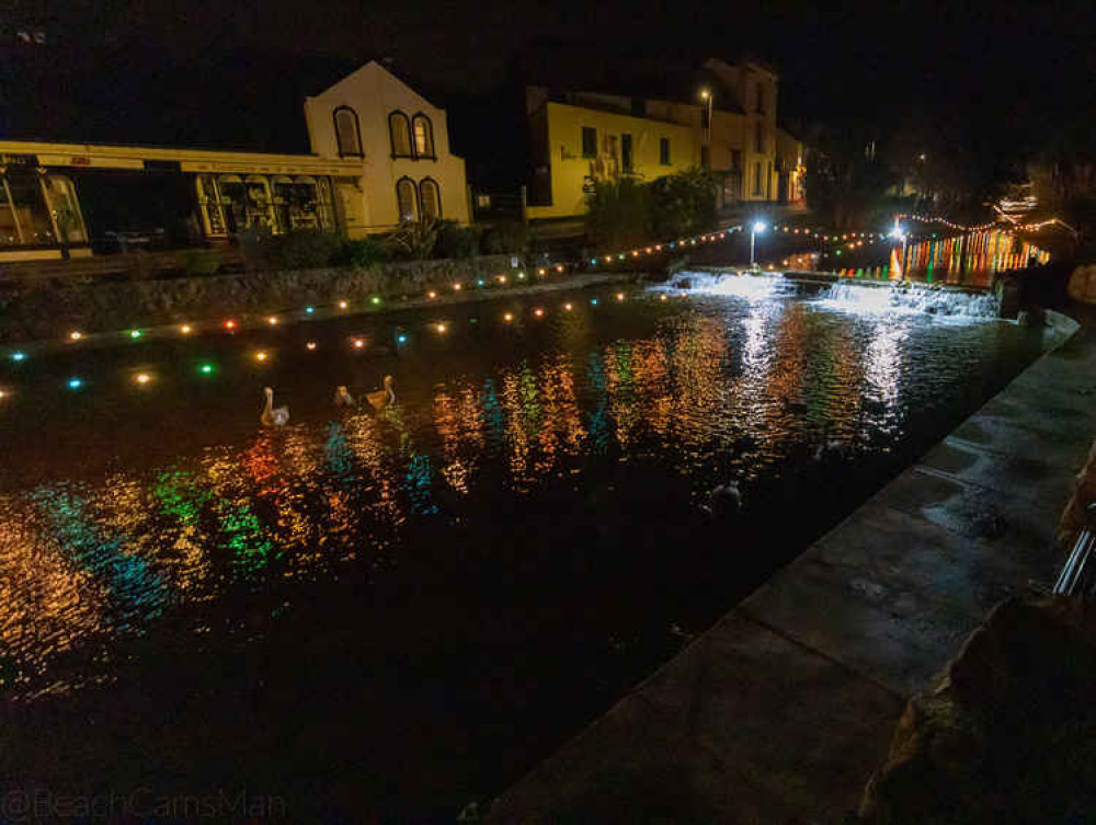 The Brook lights during the test switch-on last month. Picture: Neil Salter