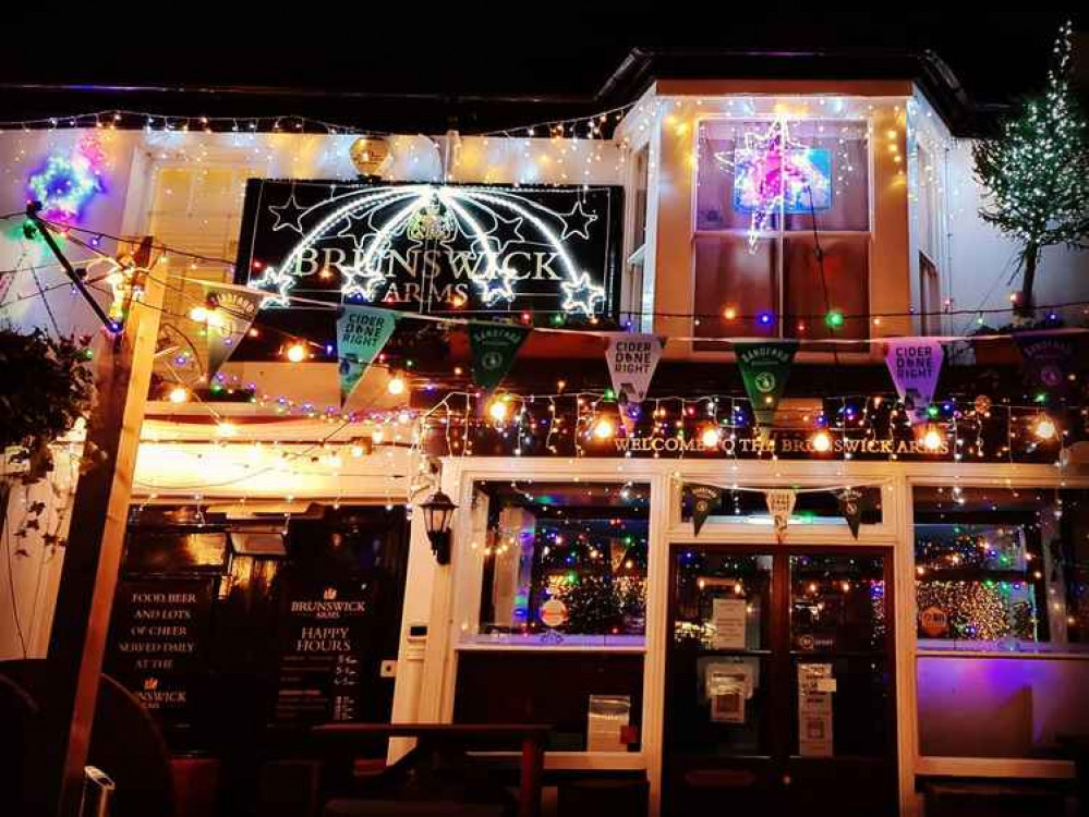 The Christmas lights at the Brunswick Arms. Picture: Brunswick Arms