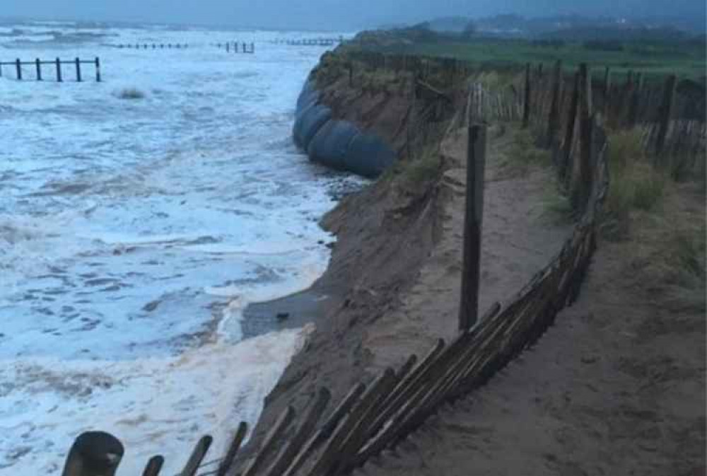 Storm damage has led to part of the dune path being closed. Picture: Teignbridge District Council