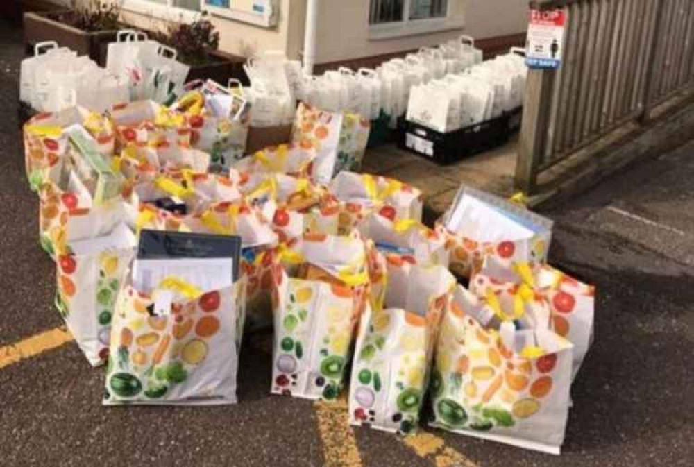 Bagfuls of Easter cheer outside the community transport offices