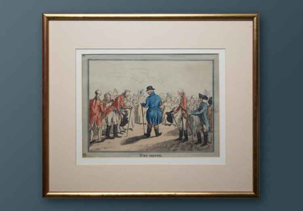 'On the Esplanade', a cartoon depicting the mayor of Weymouth bowing to the king by Thomas Rowlandson Picture: Weymouth Museum