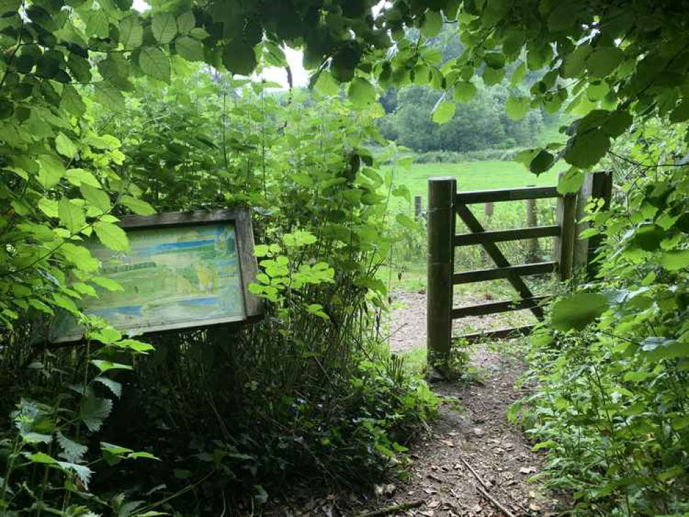 Continue until you get to an information board about the Roman aqueduct and go through the gate to the right of it