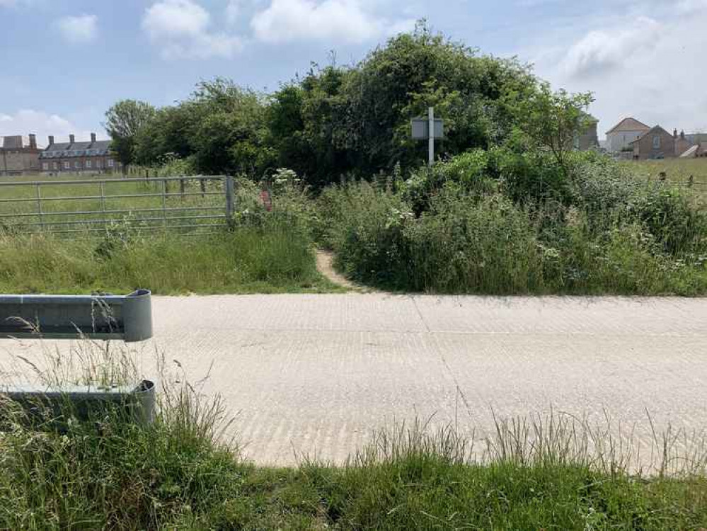 Cross the road and go down the footpath opposite