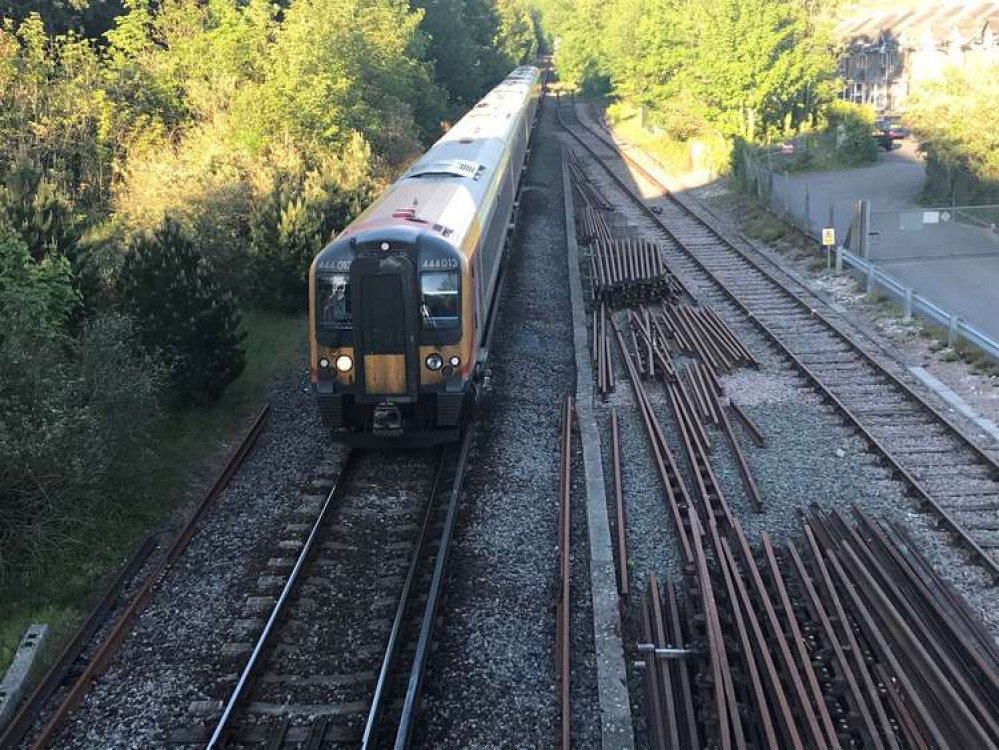 Train coming into Dorchester South Station