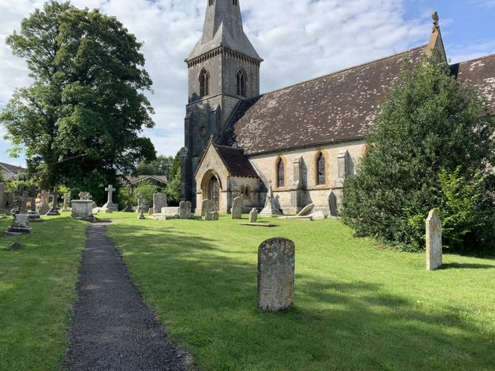 Start at Bradford Peverell church and turn right