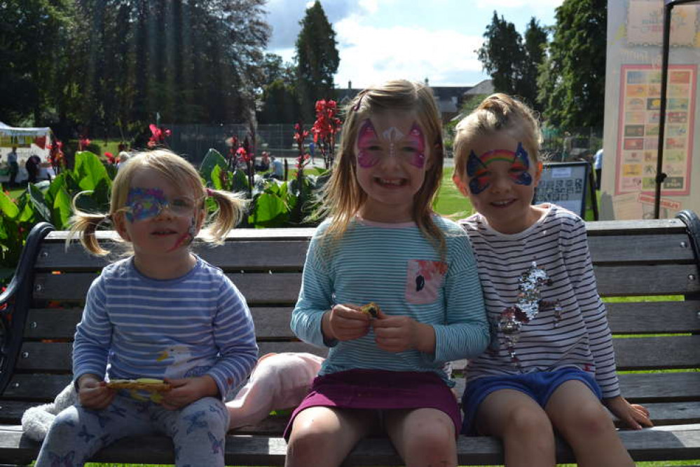 Freya, Emily and Tegen show of their face paint