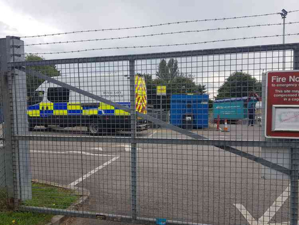 The bomb disposal team at Frome Recycling Centre (Photo: Katy Harris)