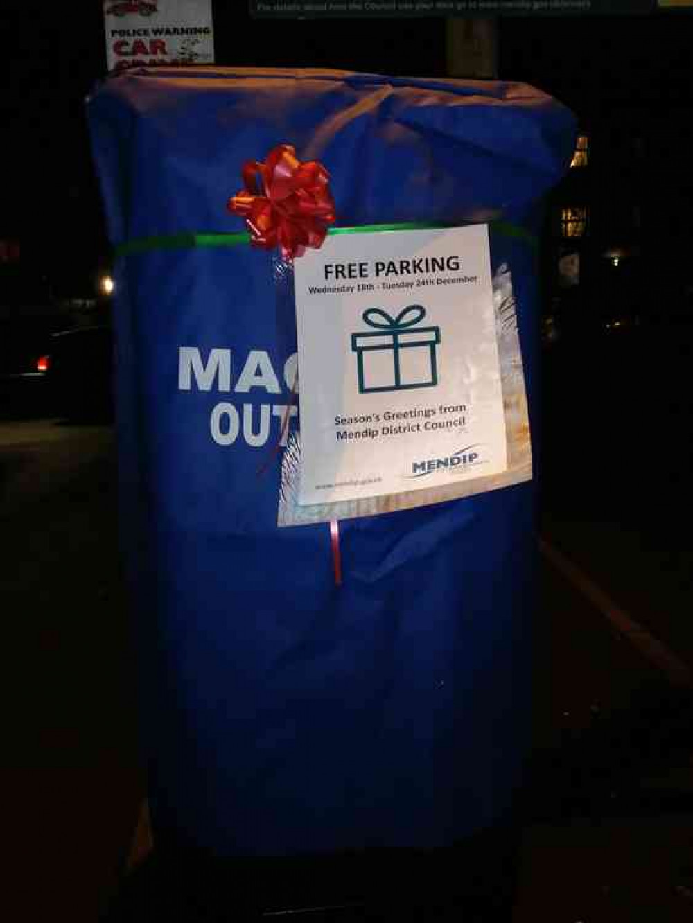 Mendip wrapped up the parking meters like presents