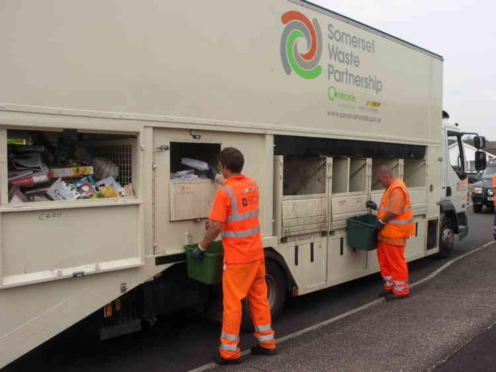 Recycling being collected