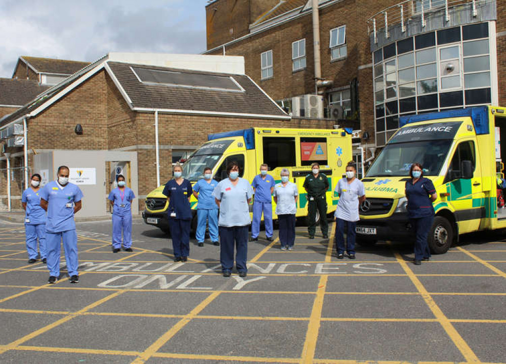 Dorset County Hospital ranked in top 10 for emergency care. Pictured are emergency department staff