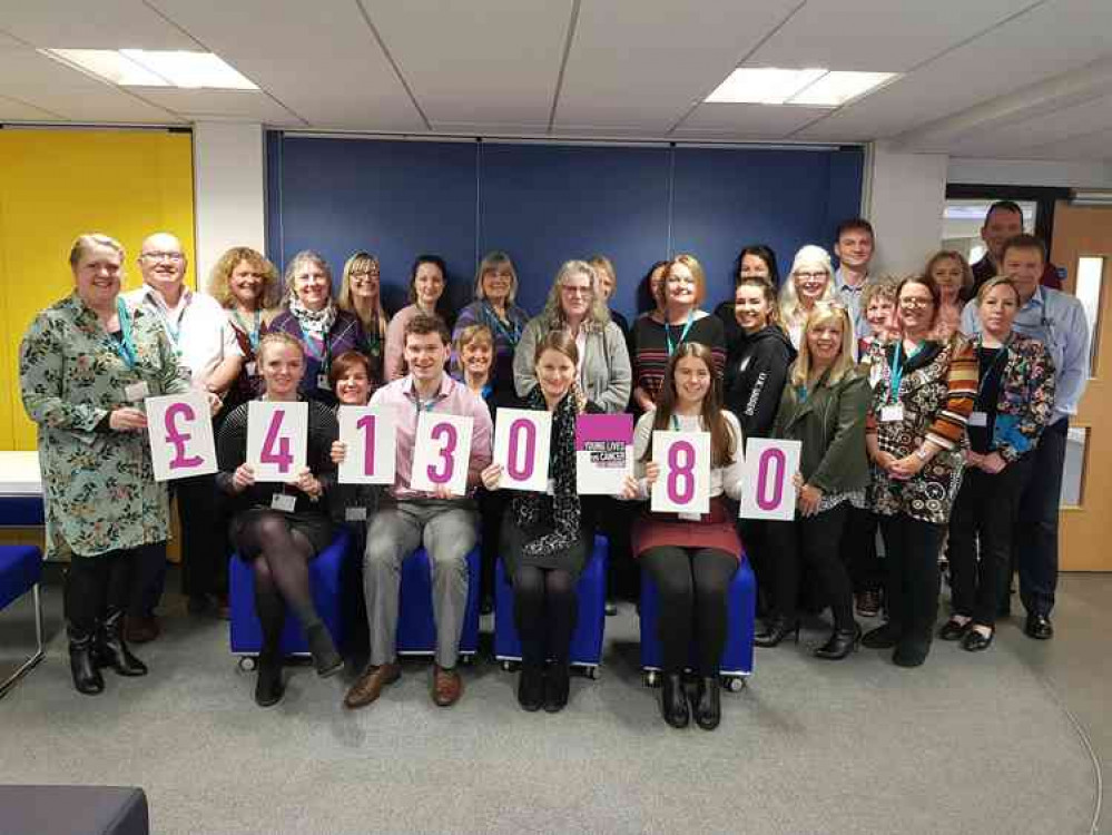 Mendip Staff with CLIC Sargent Representative, Jenny Mullen