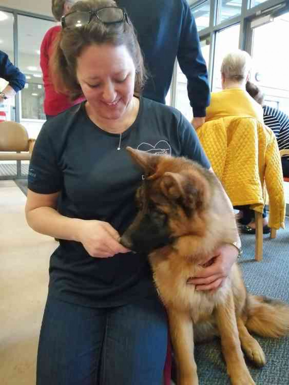 Fendi who has a pretty famous dad and her owner were there at the hospital