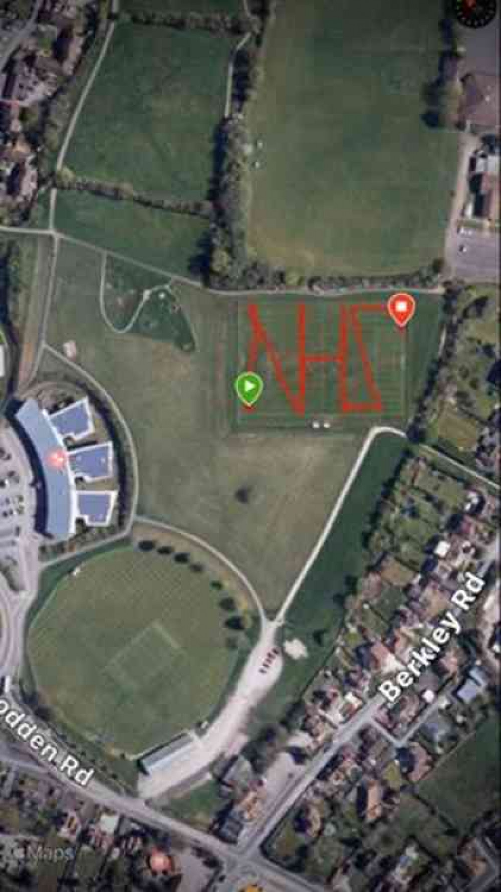 Using a sports tracker, and a whole football pitch next to Frome's hospital she created this