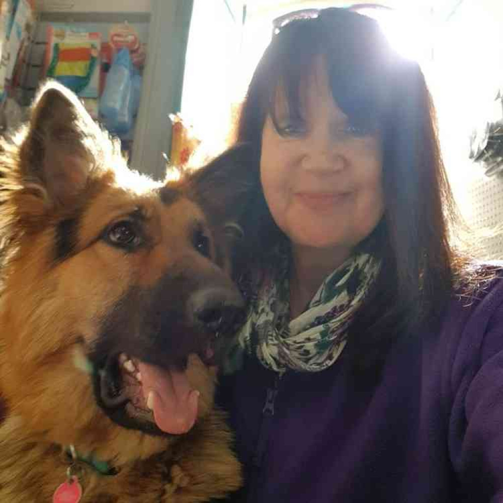 Owner Janine Tozier with their German Shepherd Ursa