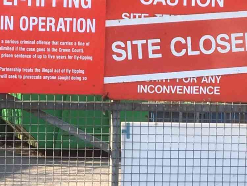 Frome recycling centre after the closed signs went up