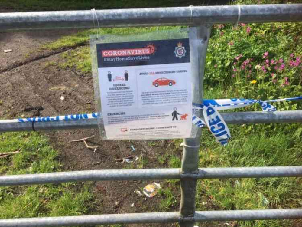 Do not enter - a sign today (May 4) warning walkers heading into the woods near the Ammerdown Centre Do not enter - a sign today (May 4) warning walkers heading into the woods near the Ammerdown Centre