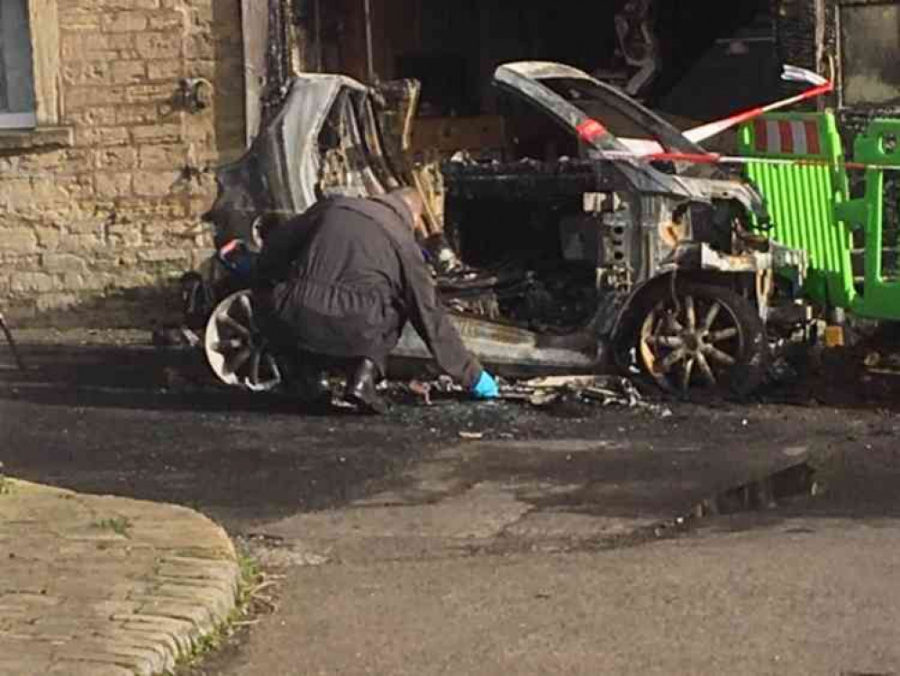 In February this car was set alight outside the popular local butchers shop