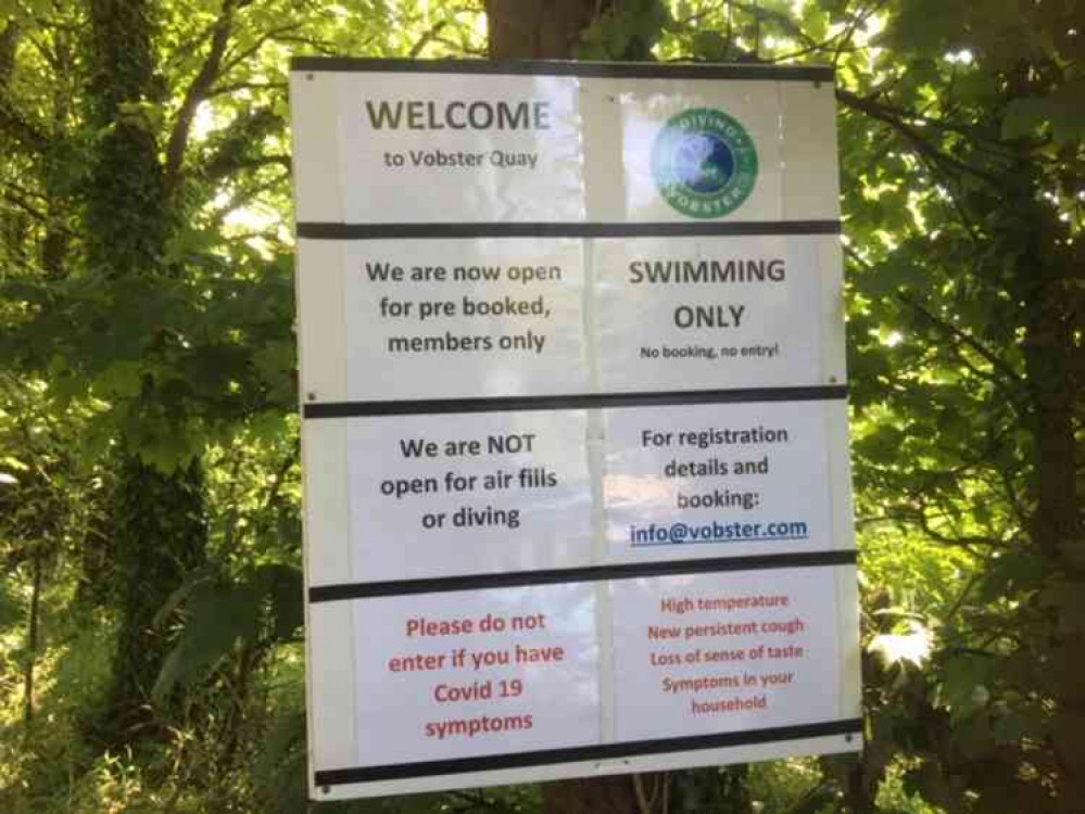Vobster Quay today June 23 warns visitors that only those who have booked can go swimming Vobster Quay today June 23 warns visitors that only those who have booked can go swimming