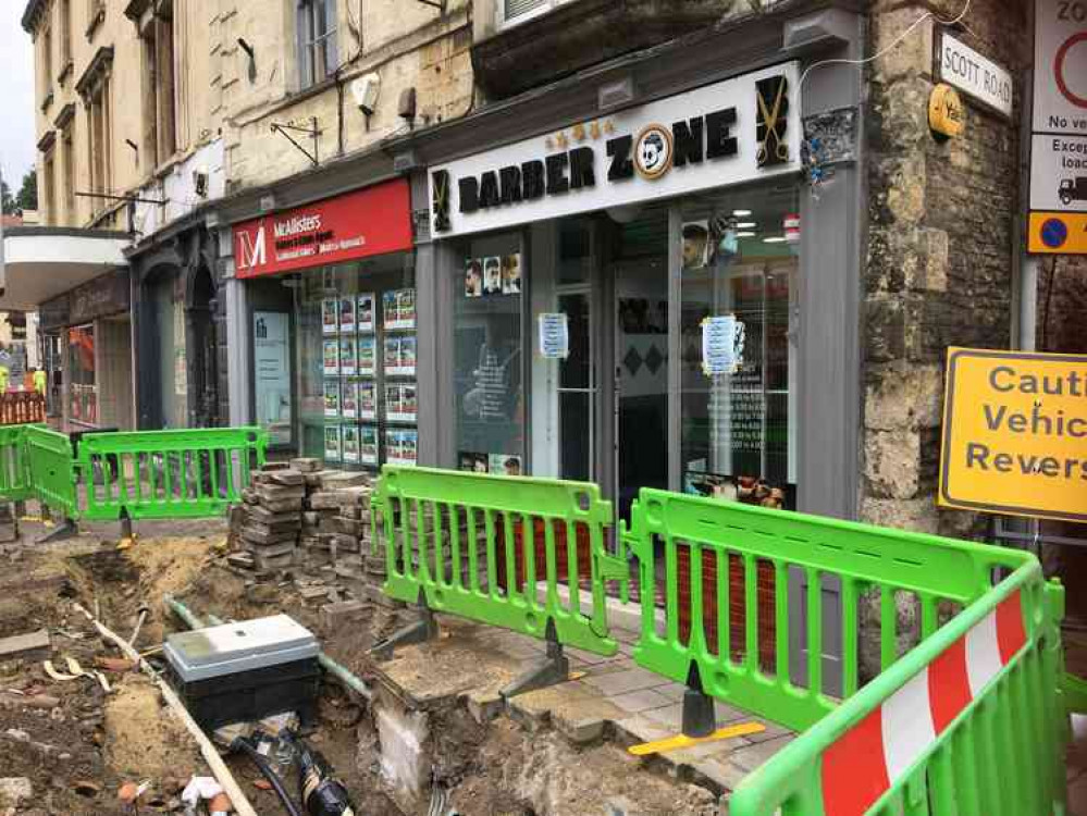 The centre of Frome is currently closed to through traffic : Photo July 4