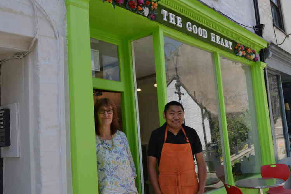 At the Good Heart today (July 20) with Alison Murdoch and chef Mamdi