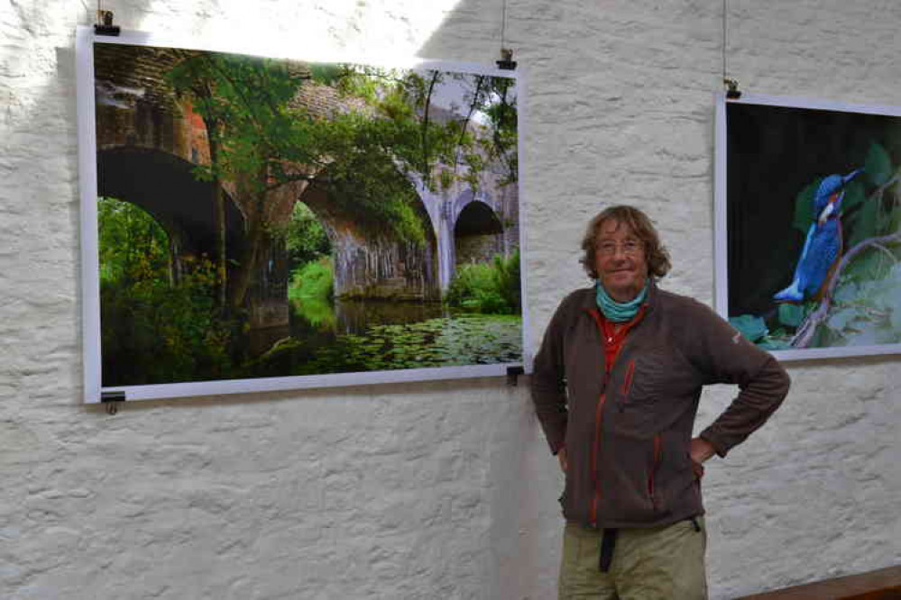 Les Stather of Mendip Ramblers and Frome's Walkers are Welcome by one of the wonderful photos