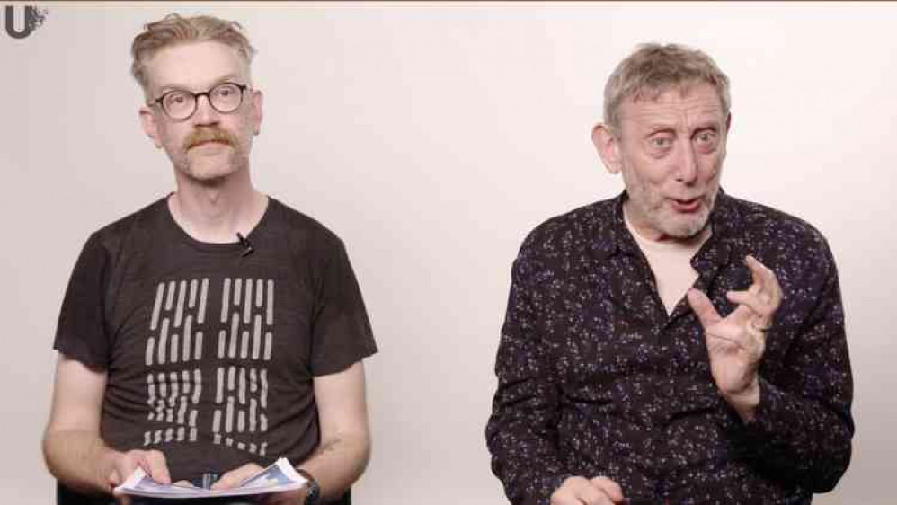 The Frome illustrator (left) and treasured author Michael Rosen